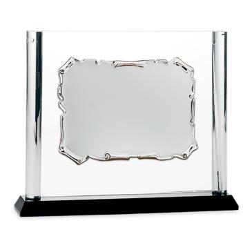 Placa de cristal con chapa de hierro pergamino
