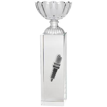 Copa de cristal con vaso en forma de pétalos