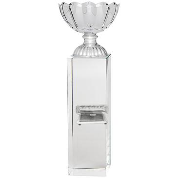 Copa de cristal con vaso en forma de pétalos