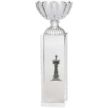 Copa de cristal con vaso en forma de pétalos
