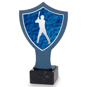 Trofeo de hierro escudo azul béisbol