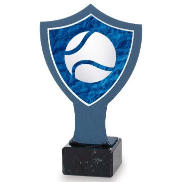 Trofeo de hierro escudo azul pelota tenis
