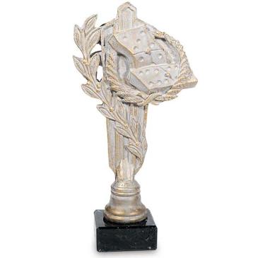 Trofeo de resina domino columna con laurel