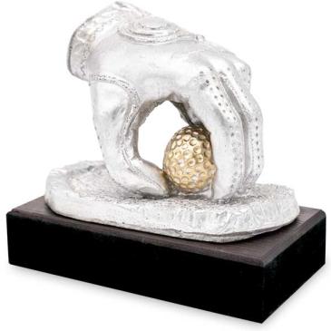 Trofeo de resina guante y pelota de golf