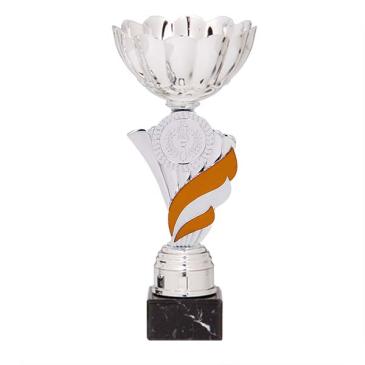 Trofeo portadiscos pétalos con centro naranja