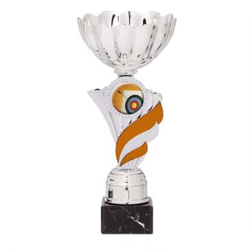 Trofeo portadiscos pétalos con centro naranja