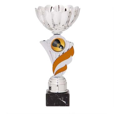 Trofeo portadiscos pétalos con centro naranja