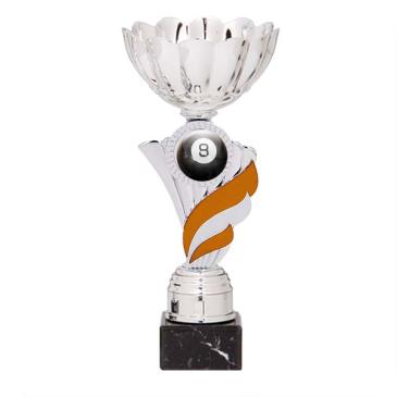 Trofeo portadiscos pétalos con centro naranja