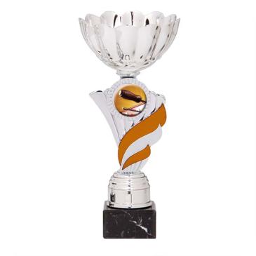 Trofeo portadiscos pétalos con centro naranja