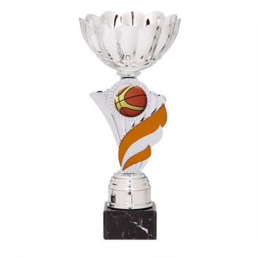 Trofeo portadiscos pétalos con centro naranja