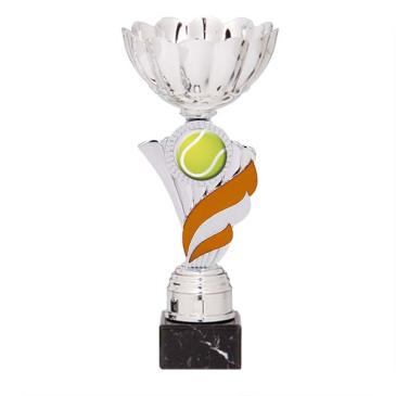 Trofeo portadiscos pétalos con centro naranja