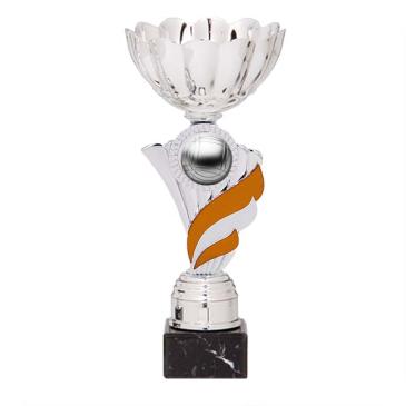Trofeo portadiscos pétalos con centro naranja
