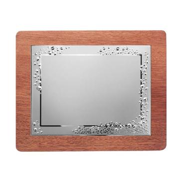 Placa de homenaje con chapa plateada burbujas