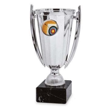 Copa plateada portadiscos con asas