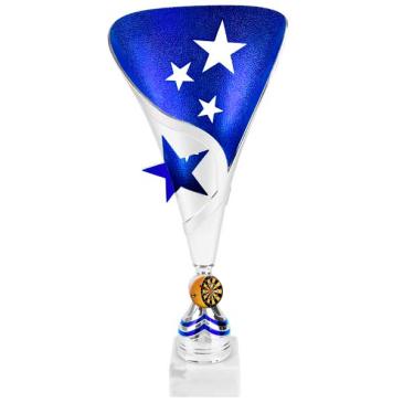 Trofeo ánfora estrellas azul plata 