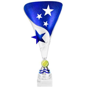 Trofeo ánfora estrellas azul plata 