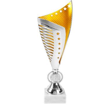 Trofeo ánfora bicolor plata oro 
