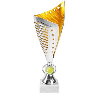 Trofeo ánfora bicolor plata oro 