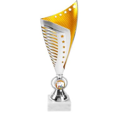Trofeo ánfora bicolor plata oro 