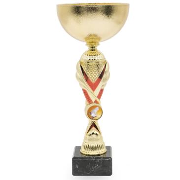 Copa dorada con centro bicolor rojo 