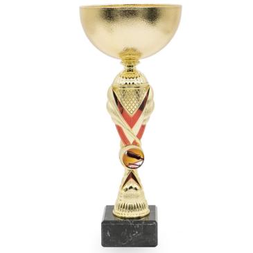 Copa dorada con centro bicolor rojo 