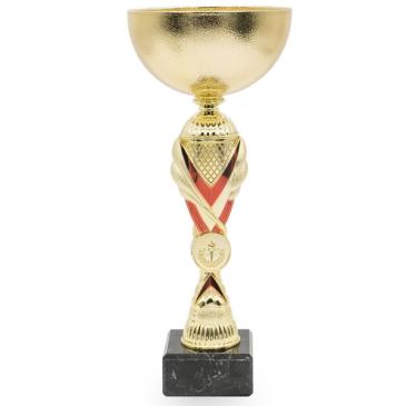 Copa dorada con centro bicolor rojo 