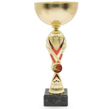 Copa dorada con centro bicolor rojo 