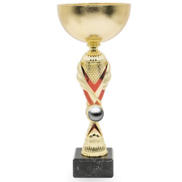 Copa dorada con centro bicolor rojo 