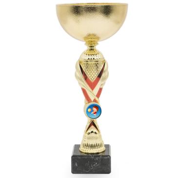 Copa dorada con centro bicolor rojo 