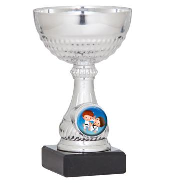 Copa portadiscos plateada