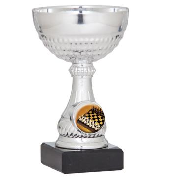 Copa portadiscos plateada