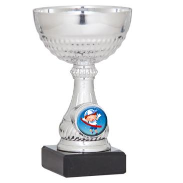 Copa portadiscos plateada