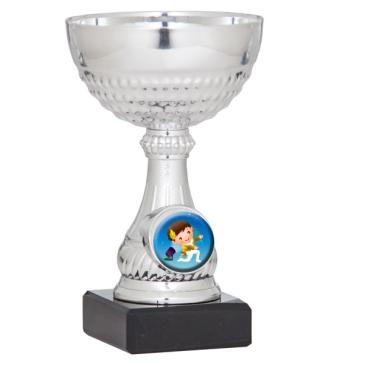 Copa portadiscos plateada