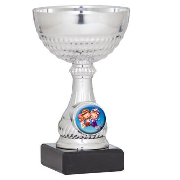 Copa portadiscos plateada