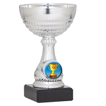 Copa portadiscos plateada