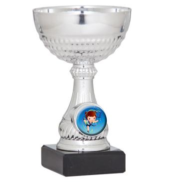 Copa portadiscos plateada