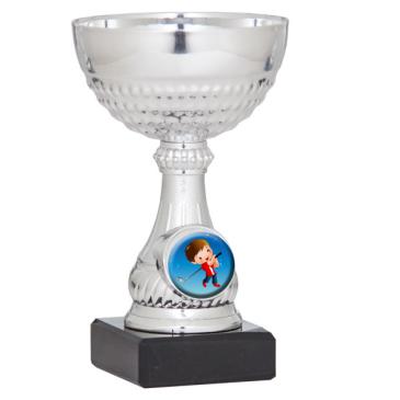 Copa portadiscos plateada