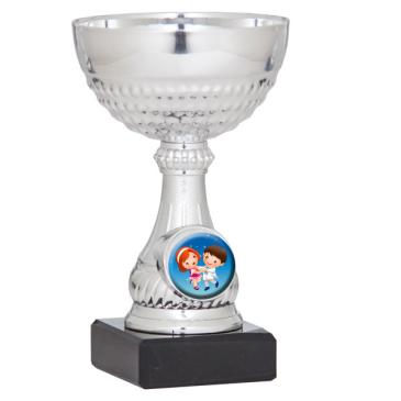 Copa portadiscos plateada