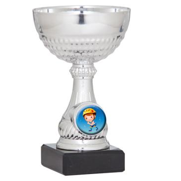 Copa portadiscos plateada