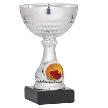 Copa portadiscos plateada