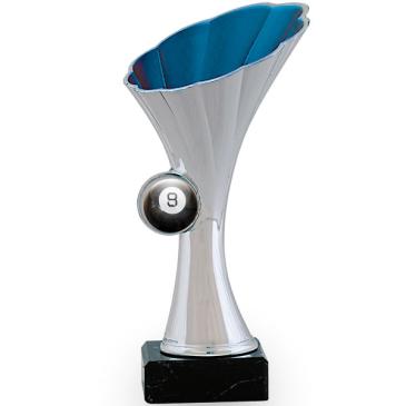 Trofeo portadiscos con forma de flor interior azul