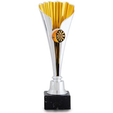 Portadiscos plateado con interior dorado