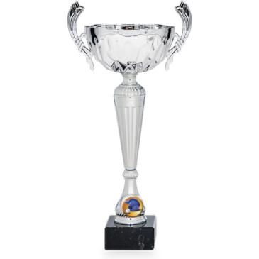 Copa plateada portadiscos con asas