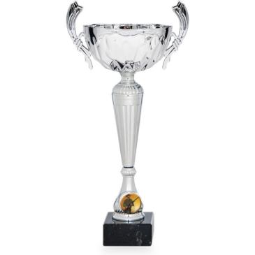 Copa plateada portadiscos con asas