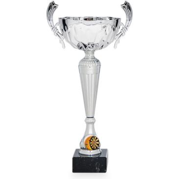 Copa plateada portadiscos con asas