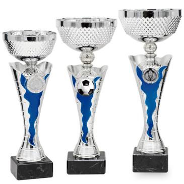 Copa bicolor, centro plata y azul