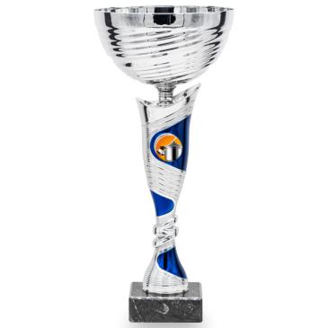 Copa bicolor plata líneas azules