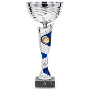 Copa bicolor plata líneas azules