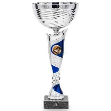 Copa bicolor plata líneas azules