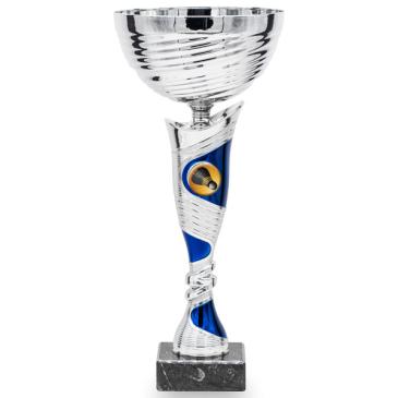 Copa bicolor plata líneas azules